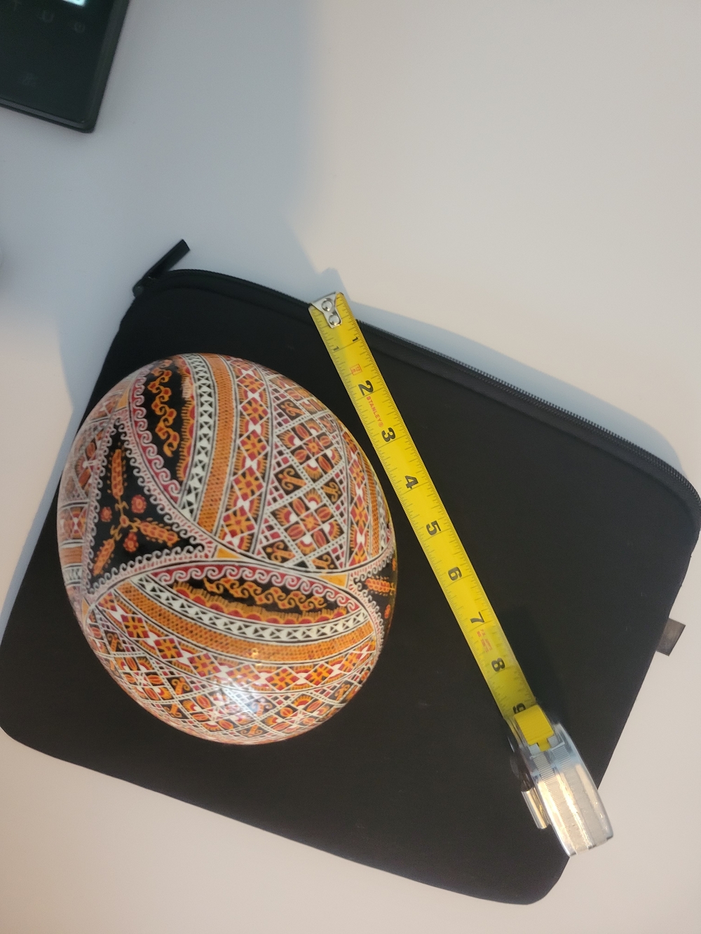 Hand-painted ostrich egg traditional Ukrainian Pysanka
